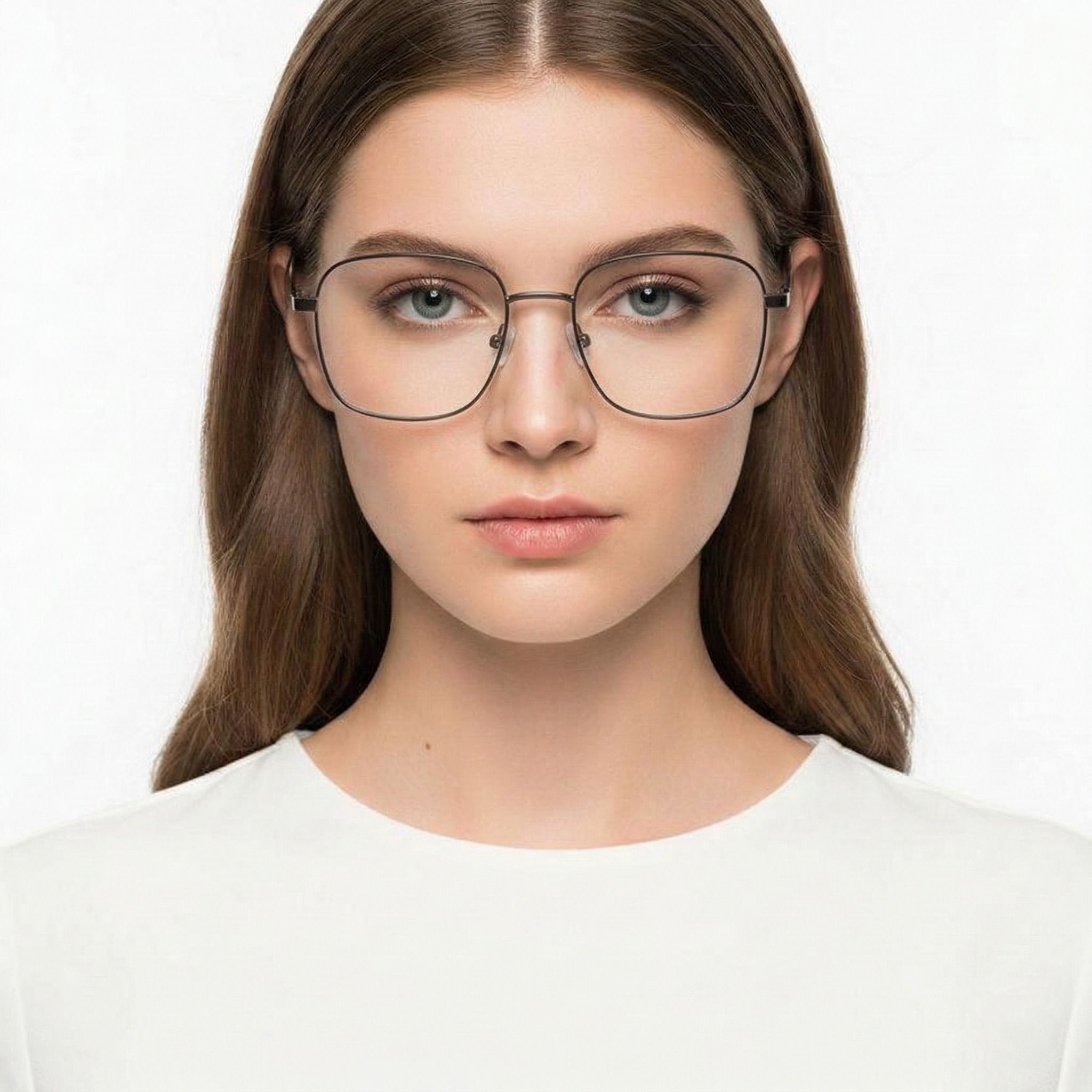 Rectangular Black Metal Glasses #BS2012-1050