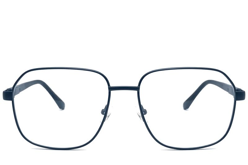 Rectangular Blue Metal Glasses #BS2012-1051