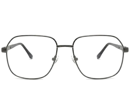 Lunettes rectangulaires en métal gris #BS2012-1052