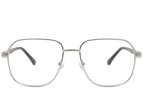 Lunettes rectangulaires en métal argenté #BS2012-1053