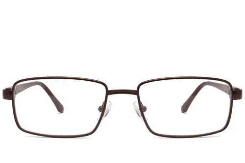 Lunettes rectangulaires en métal brun #BS2012-1056