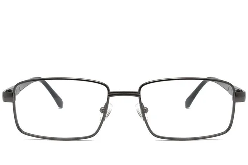 Lunettes rectangulaires en métal gris #BS2012-1058