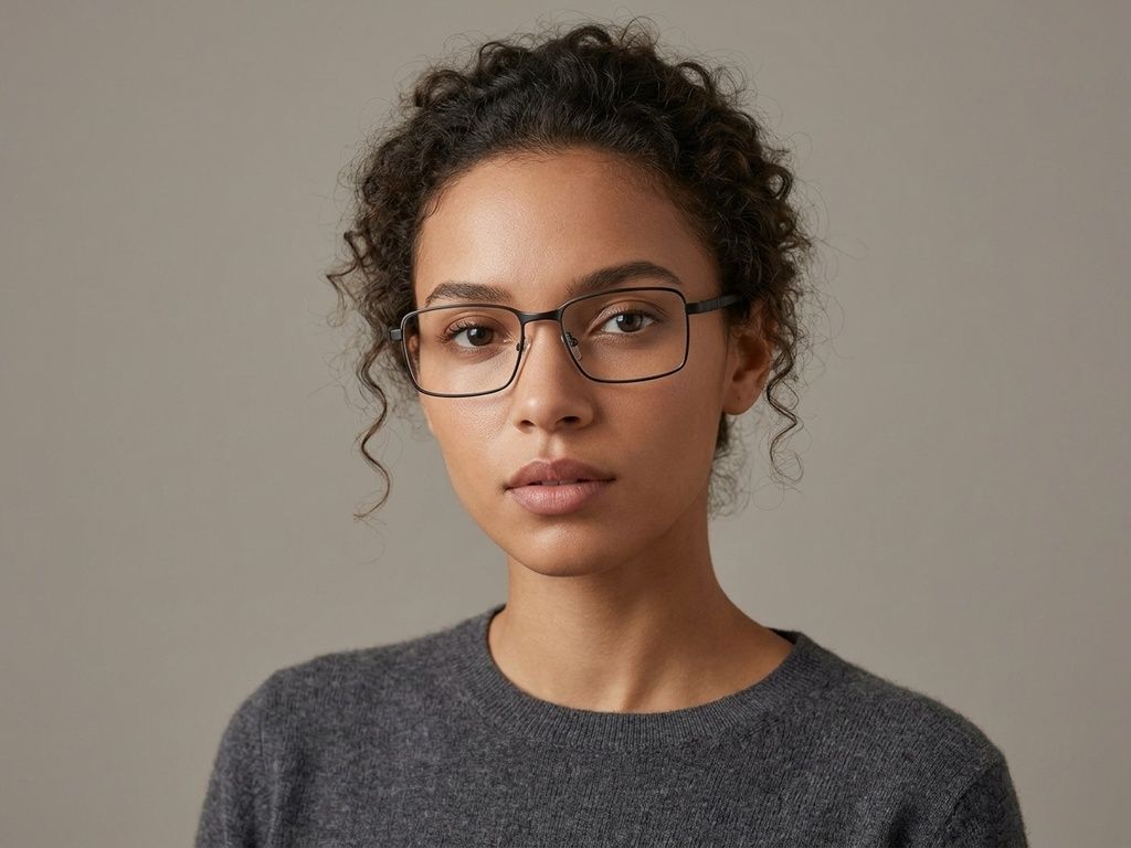 Gafas rectangulares de metal negro #BS2012-1061