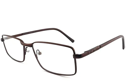 Lunettes rectangulaires en métal brun #BS2012-1062