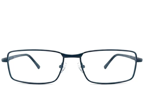 Lunettes rectangulaires en métal bleu #BS2012-1063