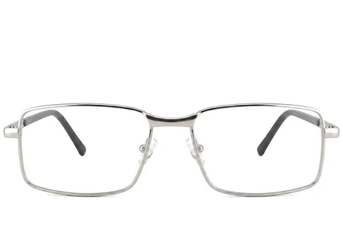 Lunettes rectangulaires en métal argenté #BS2012-1065