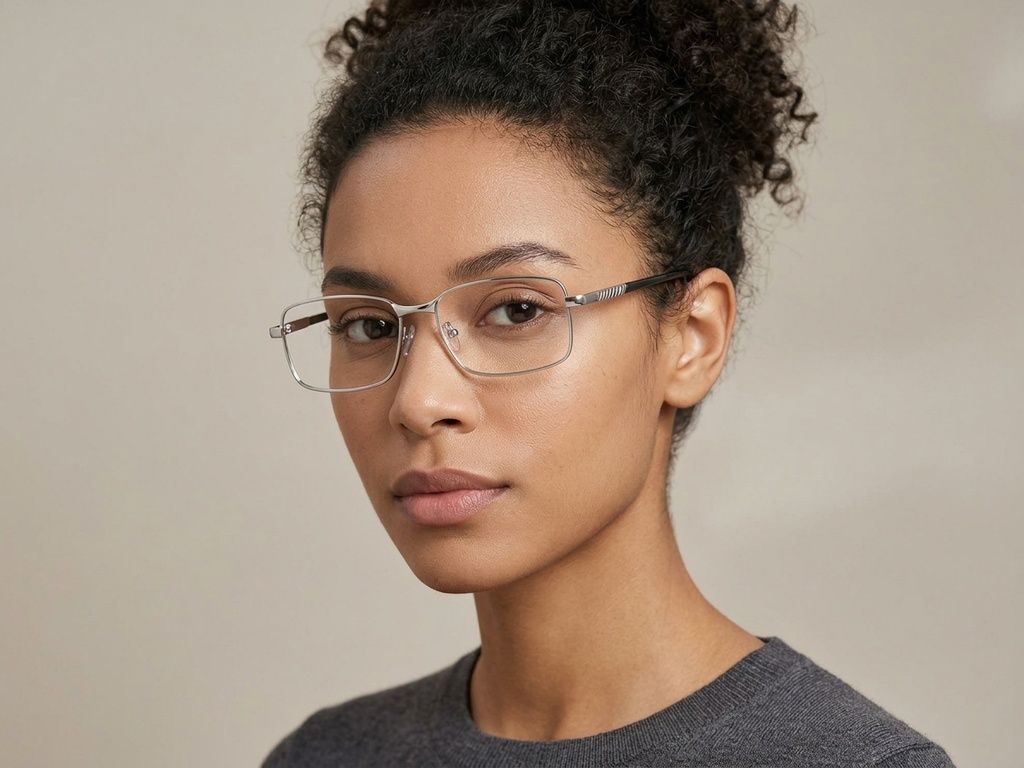 Rectangular Silver Metal Glasses #BS2012-1065