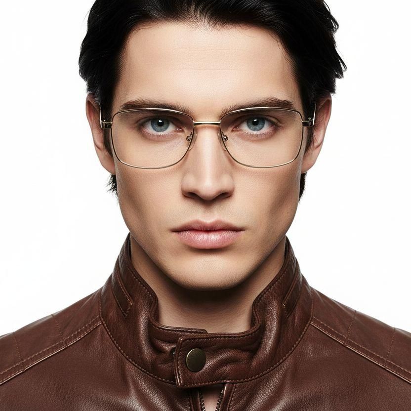 Rectangular Golden Metal Glasses #BS2012-1066