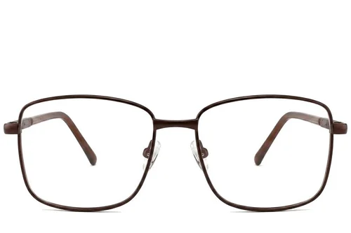 Lunettes rectangulaires en métal brun #BS2012-1068