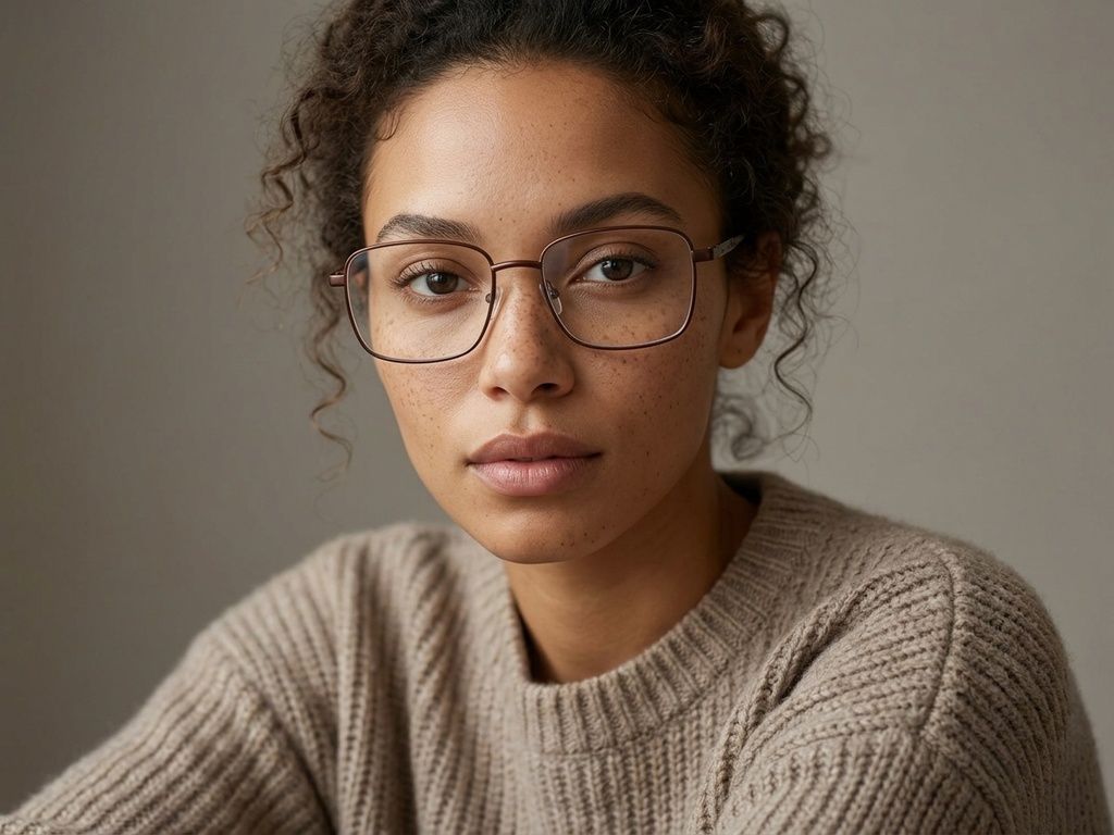 Rectangular Brown Metal Glasses #BS2012-1068