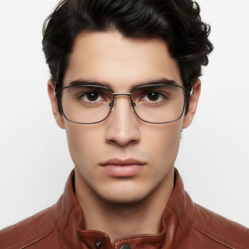 Rectangular Grey Metal Glasses #BS2012-1070