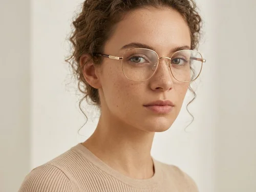Lunettes ovales en métal doré #BS2012-1072