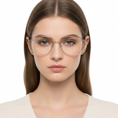 Oval Golden Metal Glasses #BS2012-1072