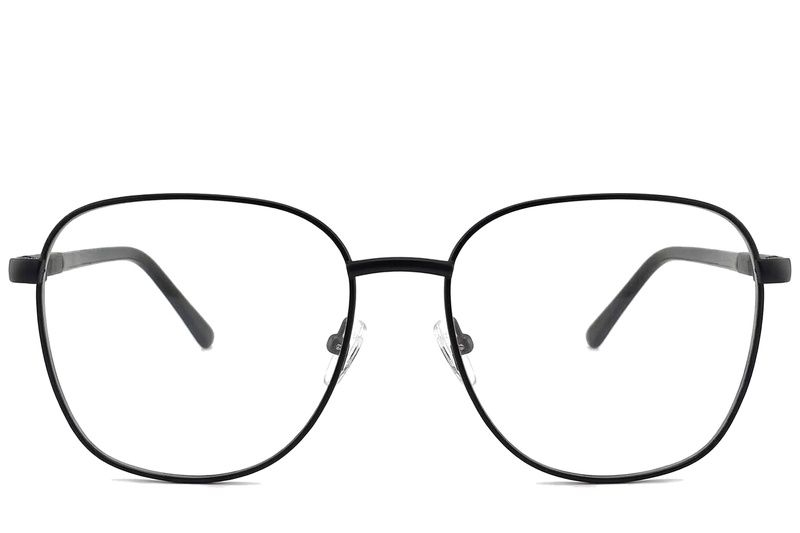 Ovale schwarze Metallbrille #BS2012-1073