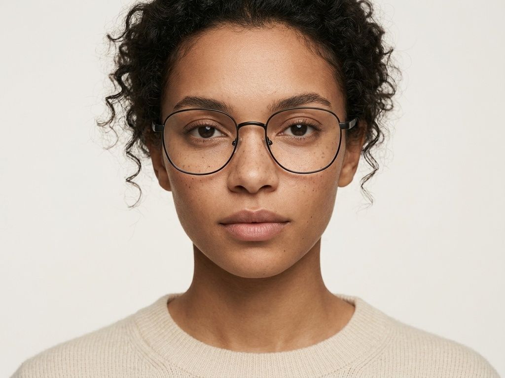 Ovale schwarze Metallbrille #BS2012-1073