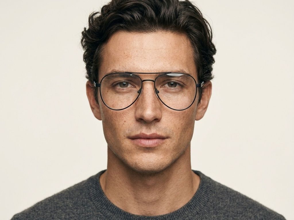 Aviator Black Metal Glasses #BS2012-1078