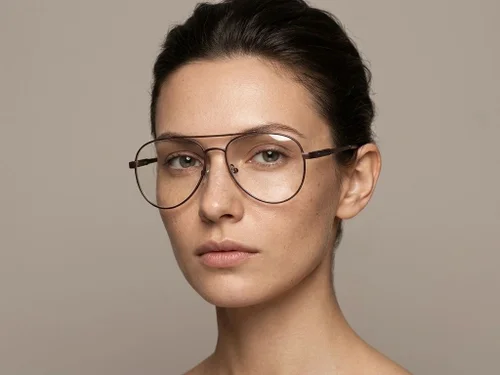 Lunettes aviateur en métal marron #BS2012-1079
