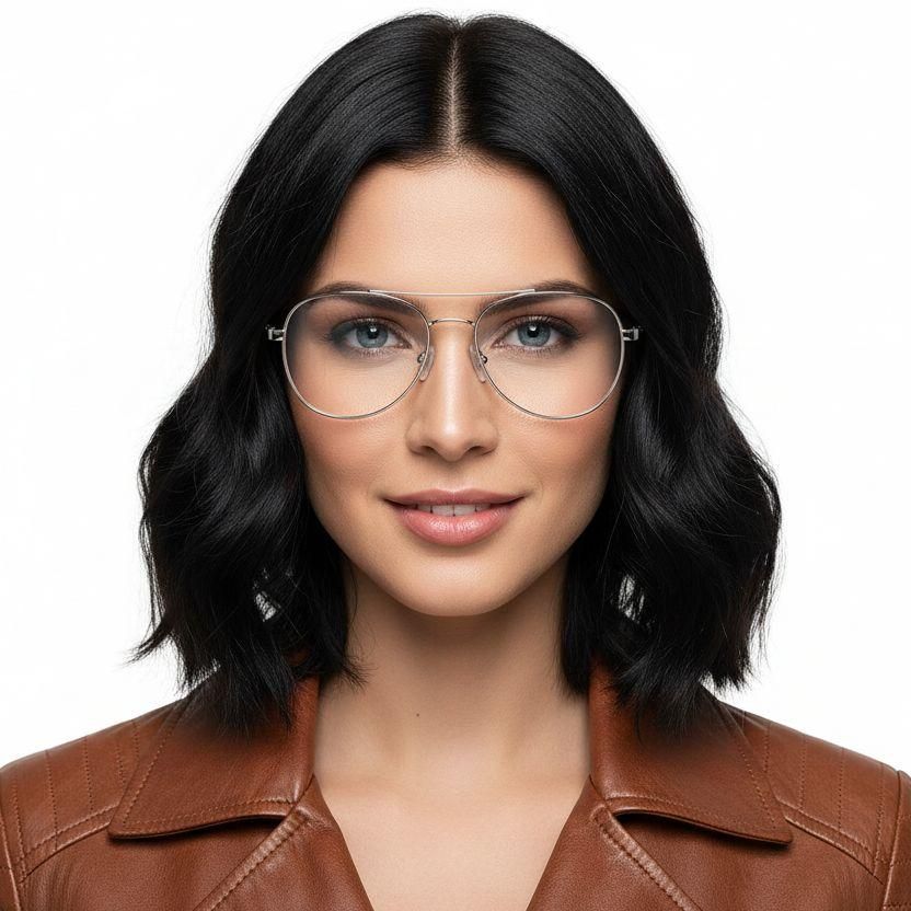 Aviator Silver Metal Glasses #BS2012-1081