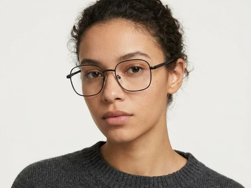 Lunettes rectangulaires en métal noir #BS2012-1083