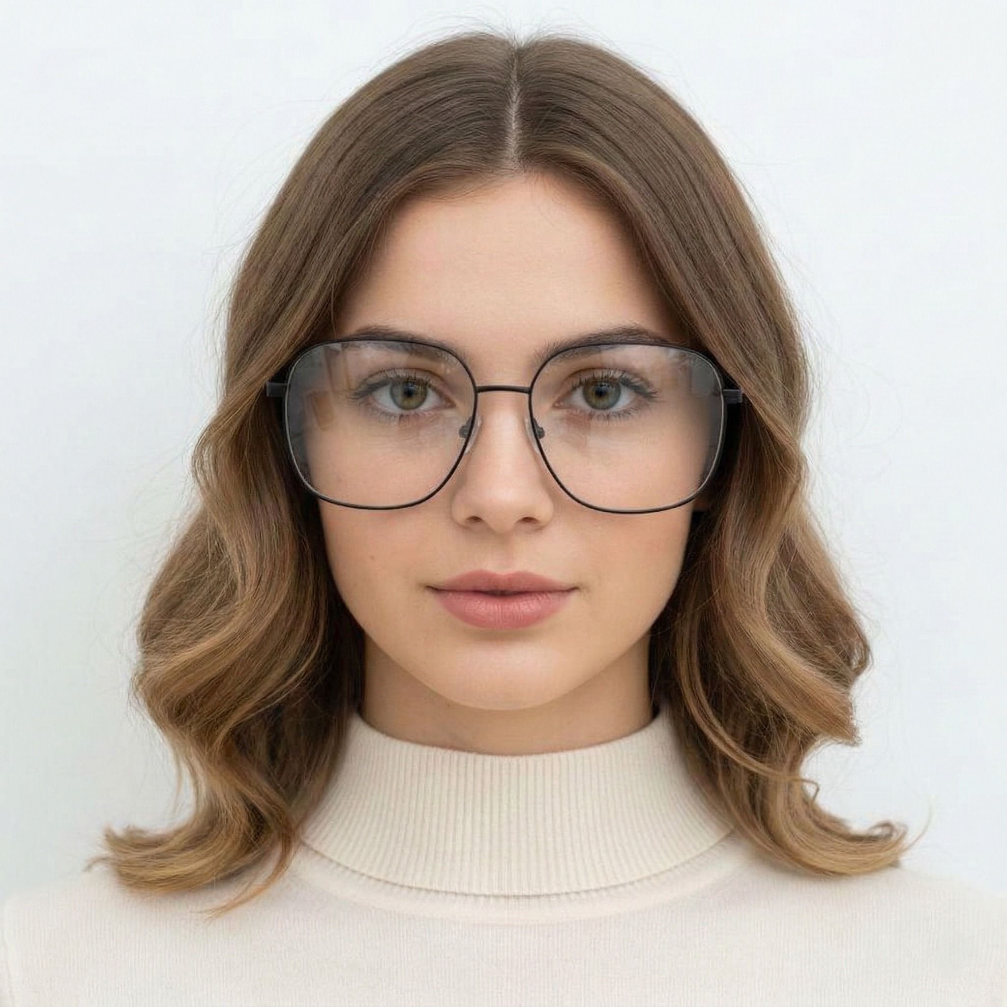 Rectangular Black Metal Glasses #BS2012-1083