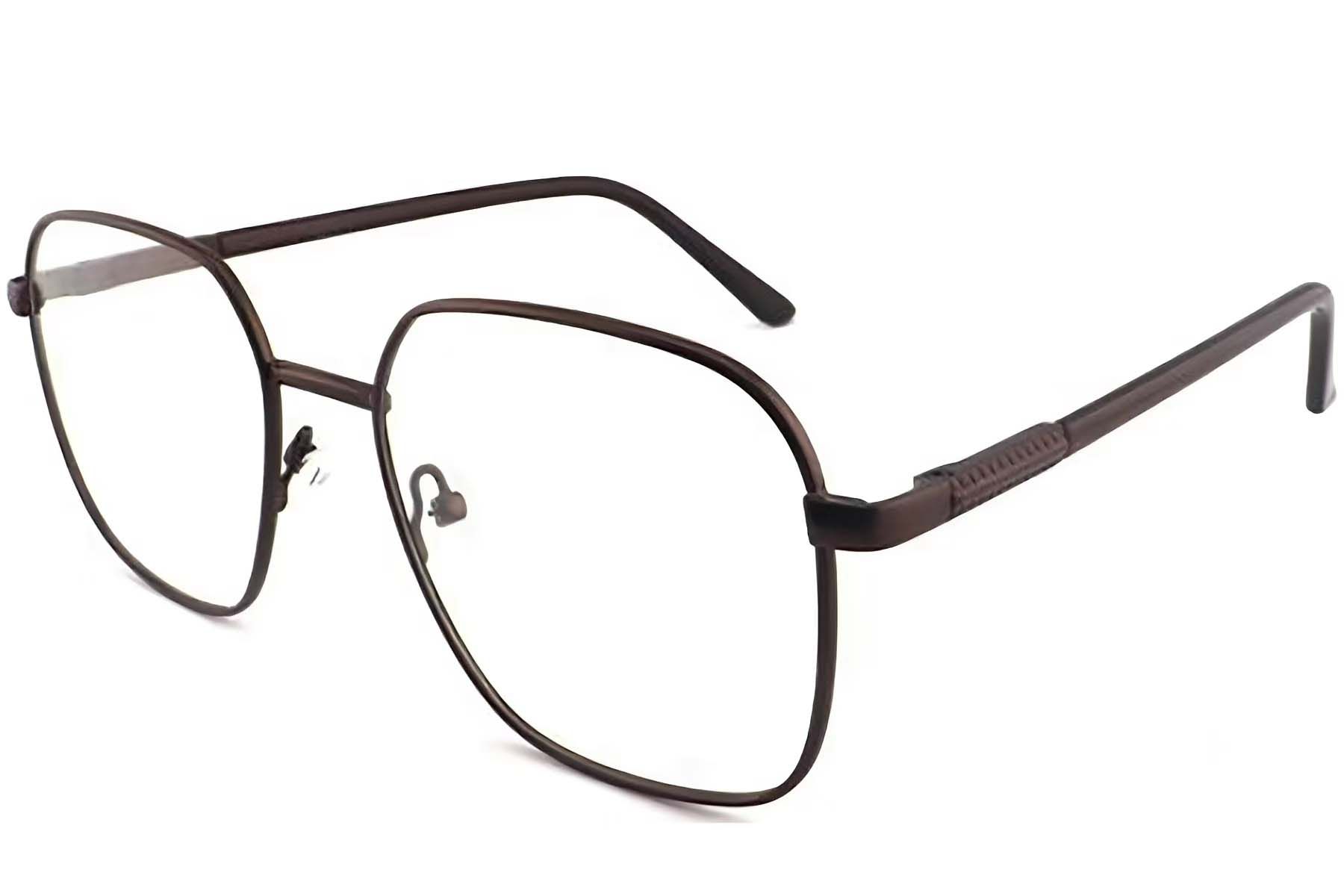 Rectangular Brown Metal Glasses #BS2012-1084