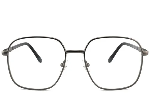 Lunettes rectangulaires en métal gris #BS2012-1085