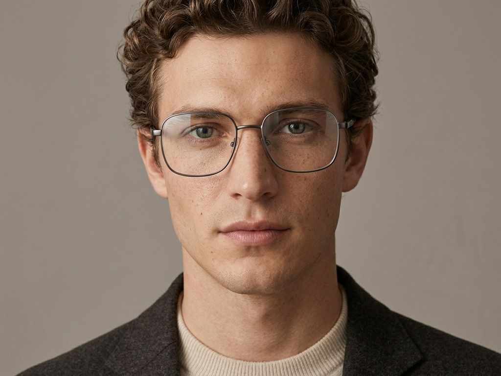 Rectangular Grey Metal Glasses #BS2012-1085