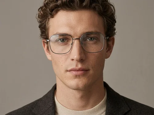 Lunettes rectangulaires en métal gris #BS2012-1085