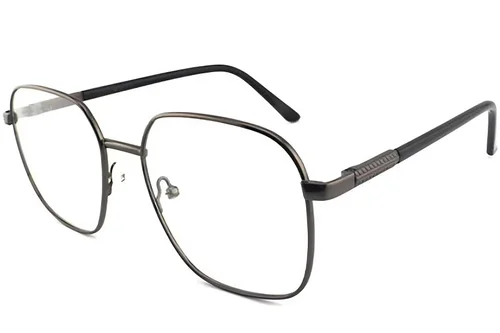 Lunettes rectangulaires en métal gris #BS2012-1085