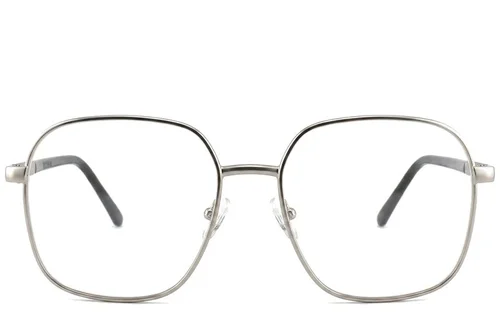 Lunettes rectangulaires en métal argenté #BS2012-1086