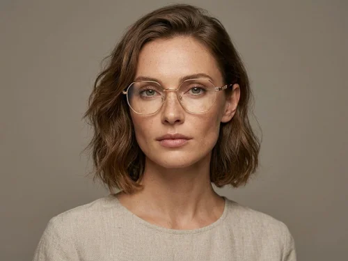 Lunettes géométriques en métal doré #BS2012-1087