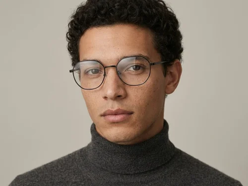 Lunettes géométriques en métal noir #BS2012-1088