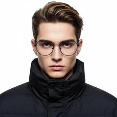 Gafas geométricas de metal negro #BS2012-1088