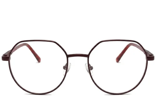 Lunettes géométriques en métal rouge #BS2012-1089