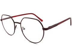 Geometrische rote Metallbrille #BS2012-1089