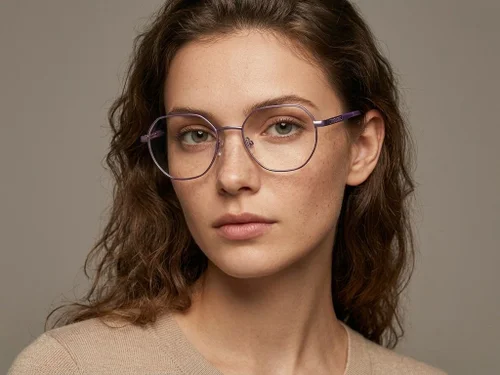 Lunettes géométriques en métal violet #BS2012-1090