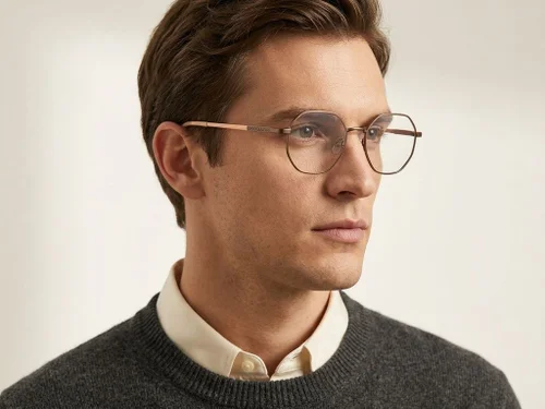 Lunettes géométriques en métal cuivré #BS2012-1091