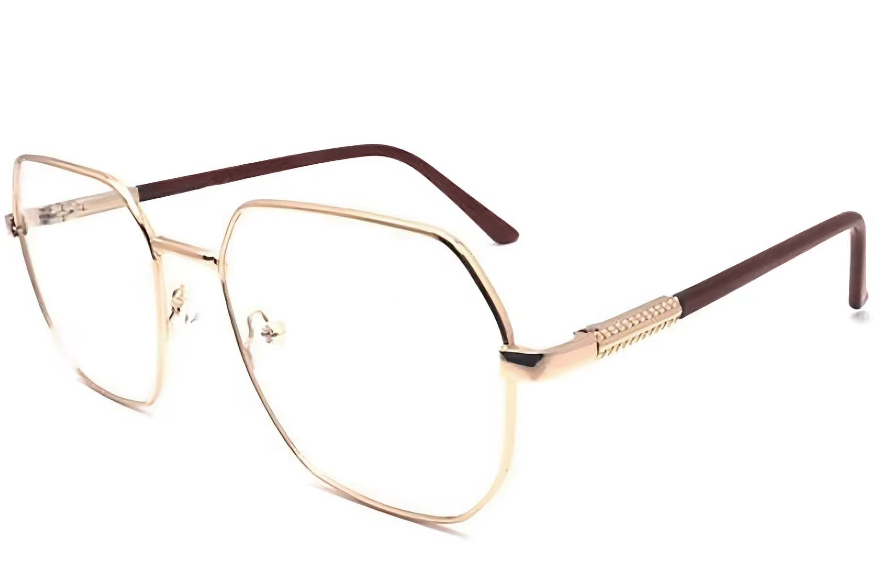 Geometrische gouden metalen bril #BS2012-1103