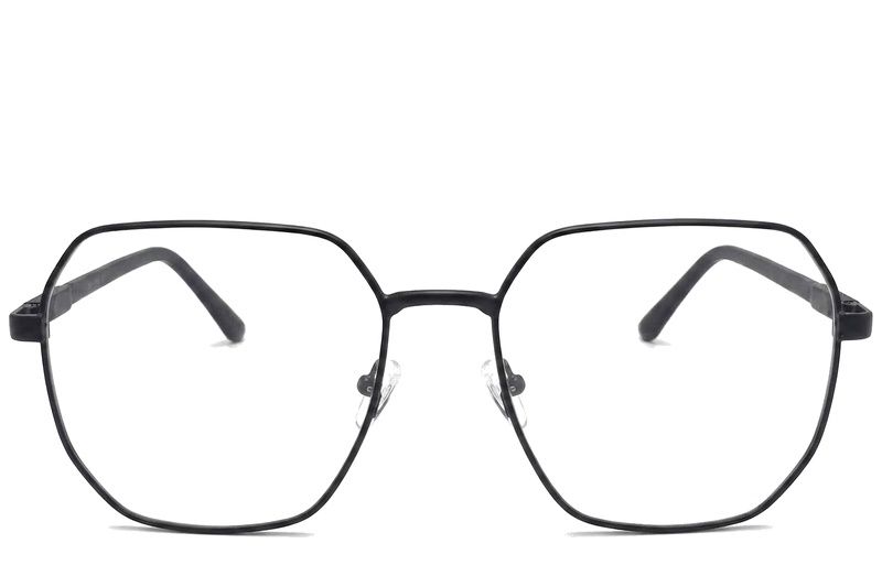 Gafas geométricas de metal negro #BS2012-1104
