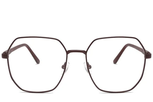 Lunettes géométriques en métal marron #BS2012-1105