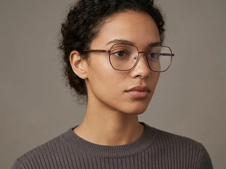 Geometric Brown Metal Glasses #BS2012-1105