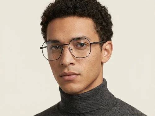 Lunettes géométriques en métal gris #BS2012-1106