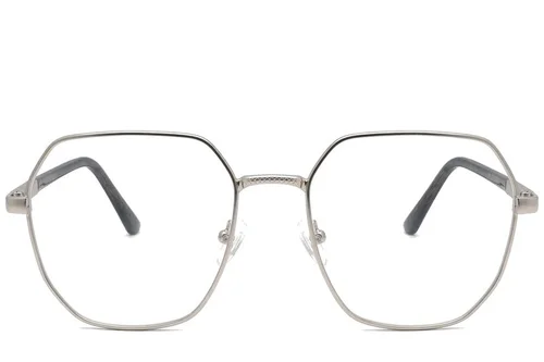 Lunettes géométriques en métal argenté #BS2012-1107