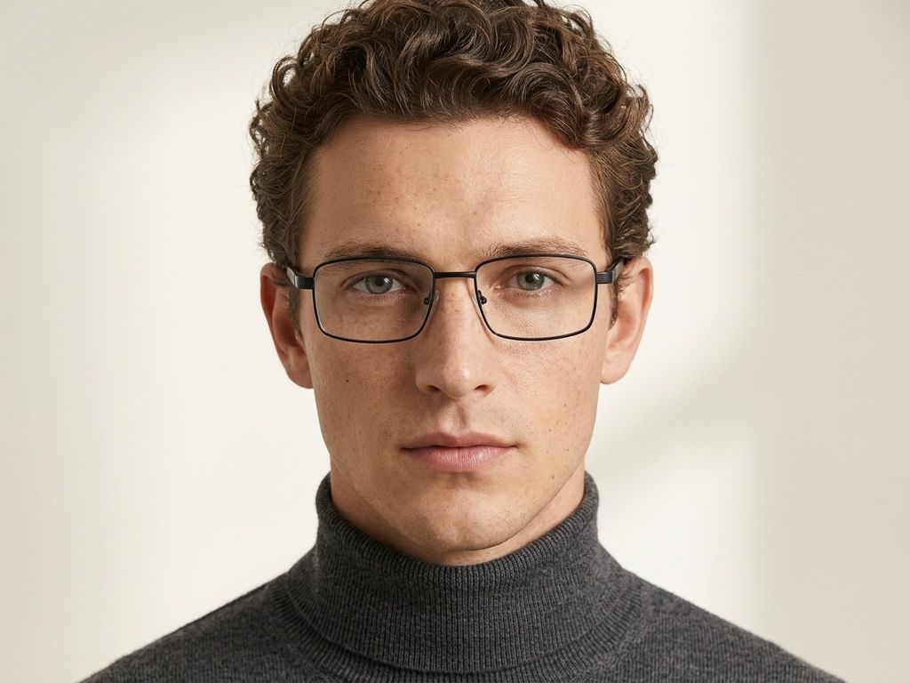 Rectangular Black Metal Glasses #BS2012-1109