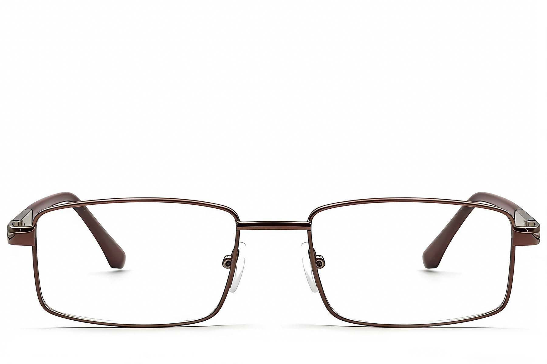 Rectangular Brown Metal Glasses #BS2012-1110
