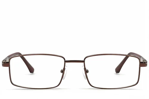Lunettes rectangulaires en métal brun #BS2012-1110