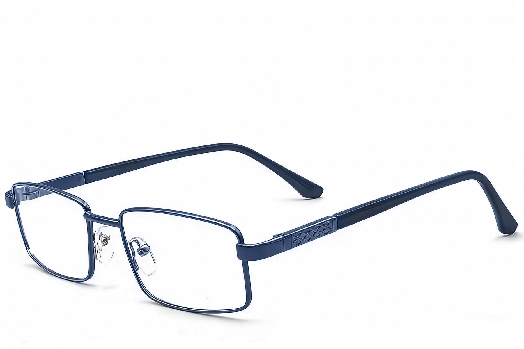 Rechteckige blaue Metallbrille #BS2012-1111