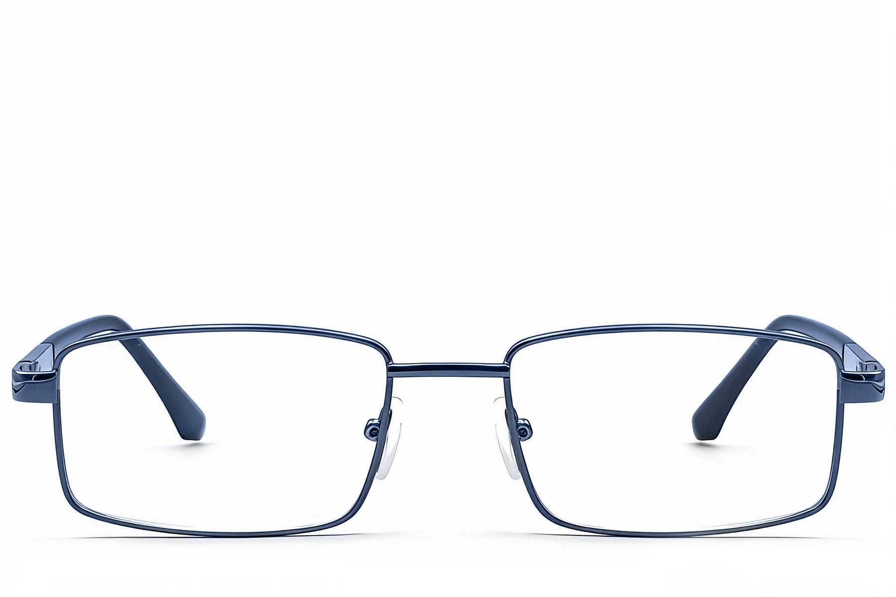 Rechteckige blaue Metallbrille #BS2012-1111
