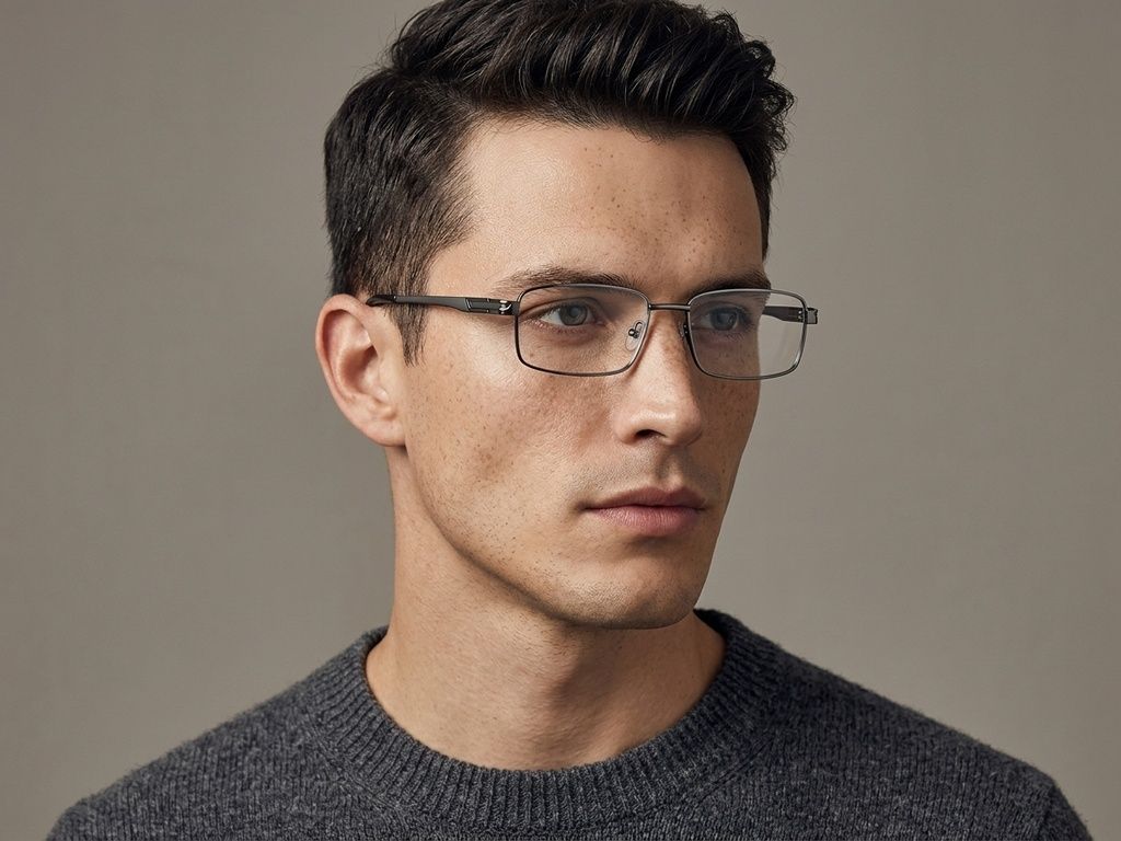 Rectangular Grey Metal Glasses #BS2012-1112