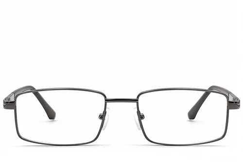 Lunettes rectangulaires en métal gris #BS2012-1112